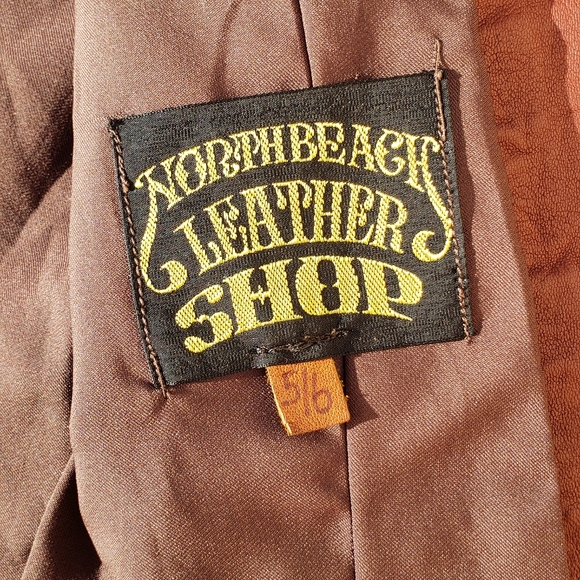 North Beach Leather Jacket 1970s 1960s Blazer Small - Picture 4 of 4